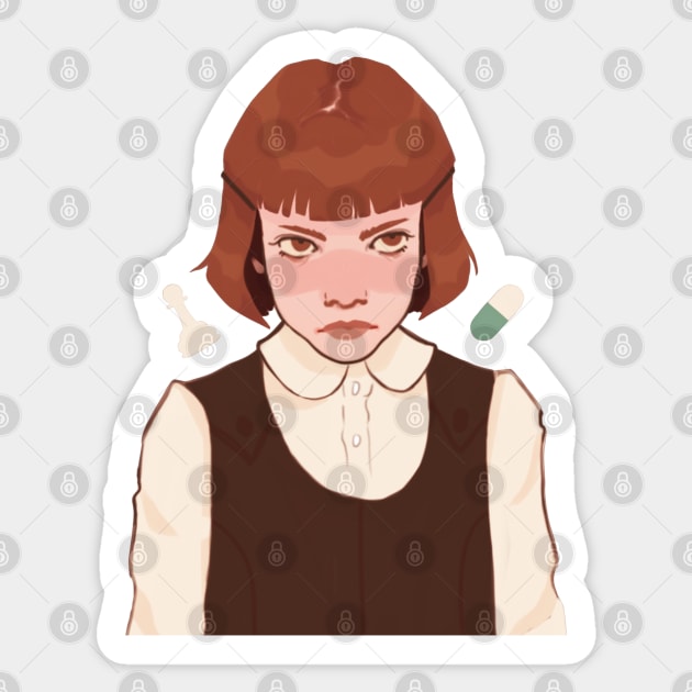 Young Beth Harmon Sticker by Vivian Ostrander